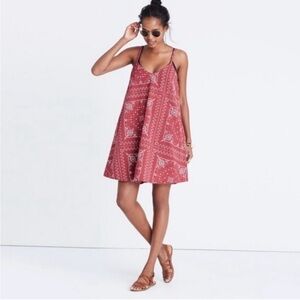 Madewell Red Bandana Print Mini Dress
